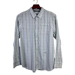 Sean John 3XL Button Down Shirt Long Sleeve Plaid Tailored Fit Jade‎ Cream New